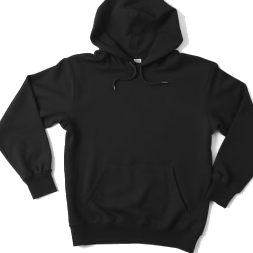 Unisex Sponge Fleece Pullover Hoodie in Black