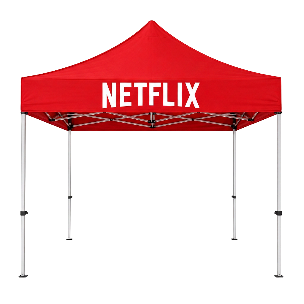 Red pop-up event tent