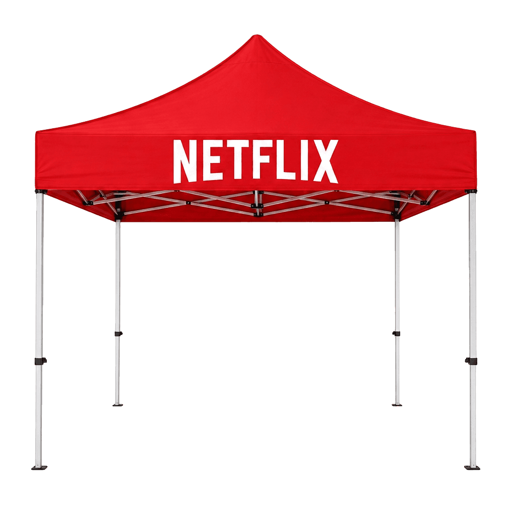 Red pop-up event tent